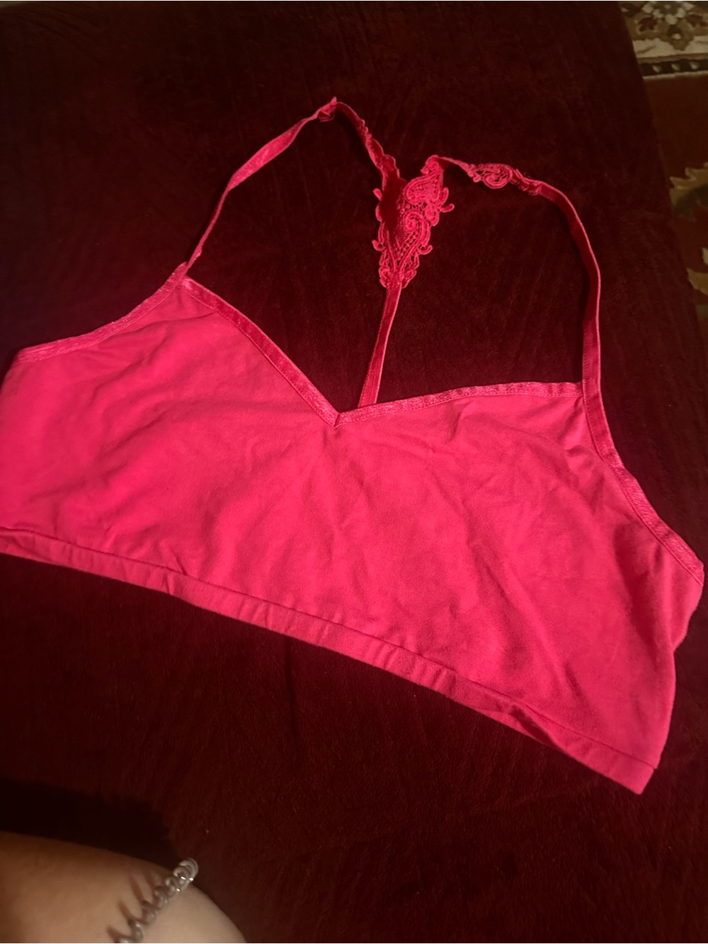 Arizona Jean Company Pink Lace-Back Bralette